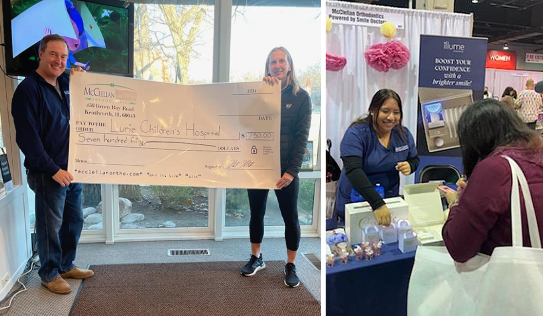 The team at Shoreview Orthodontics - Kenilworth at a community event donating money